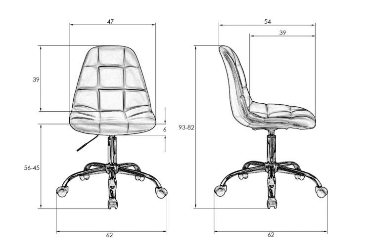 Набор 2 шт Офисное кресло для персонала DOBRIN MONTY GOLD, чёрный велюр (MJ9-101)-10