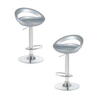 Набор 2 шт Стул барный DOBRIN DISCO, серебряный