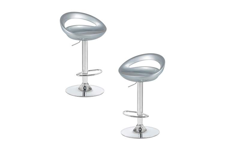 Набор 2 шт Стул барный DOBRIN DISCO, серебряный