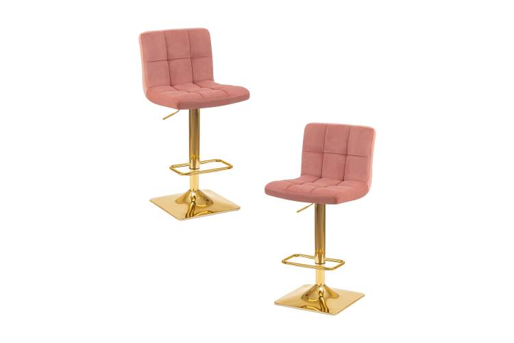 Набор 2 шт Стул барный DOBRIN GOLDIE, пудрово-розовый велюр (MJ9-32)