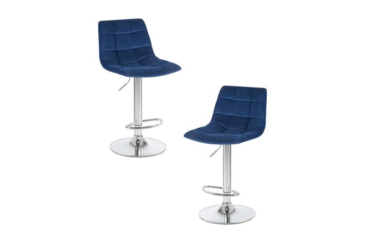 Набор 2 шт Стул барный DOBRIN TAILOR, синий велюр (MJ9-117)