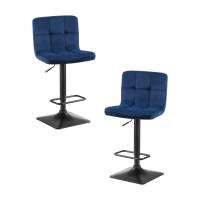 Набор 2 шт Стул барный DOBRIN DOMINIC, синий велюр (MJ9-117)