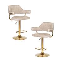 Набор 2 шт Стул барный DOBRIN CHARLY GOLD, бежевый твид (LEO26)