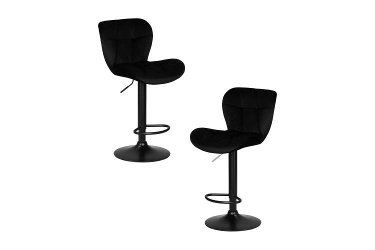 Набор 2 шт Стул барный DOBRIN BARNY BLACK, черный велюр (MJ9-101)
