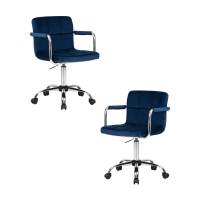 Набор 2 шт Офисное кресло для персонала DOBRIN TERRY, синий велюр (MJ9-117)