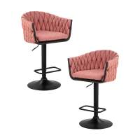 Набор 2 шт Стул барный DOBRIN LEON, розовая ткань (LAR 275-10)