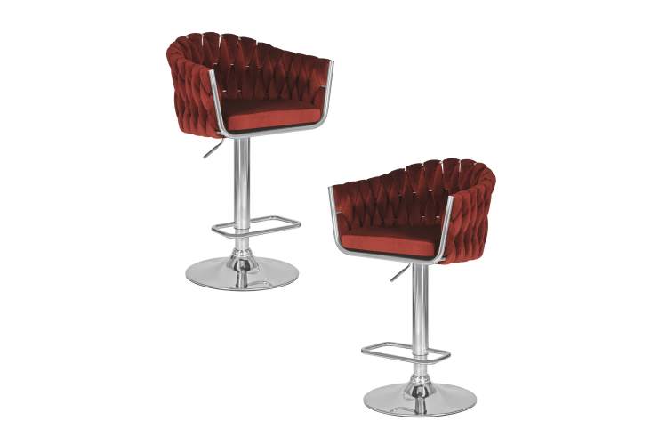 Набор 2 шт Стул барный DOBRIN MARCEL, винный велюр (MJ9-35)