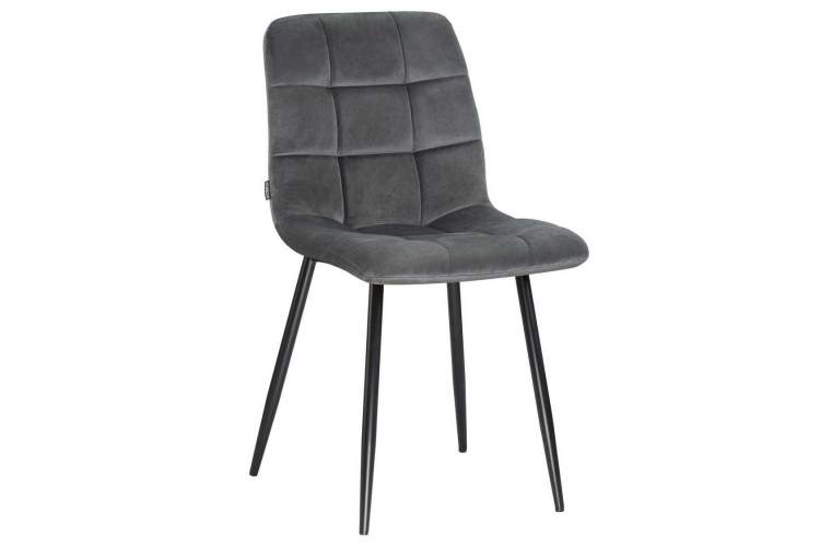 Стул обеденный DOBRIN ALEX, черные матовые ножки, темно-серый велюр (V108-91)