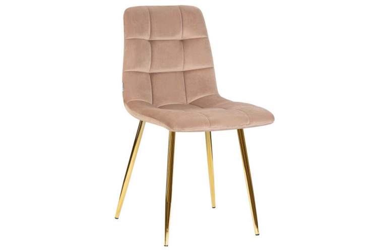 Стул обеденный DOBRIN ALEX, золотые ножки, мокко велюр (V108-104),