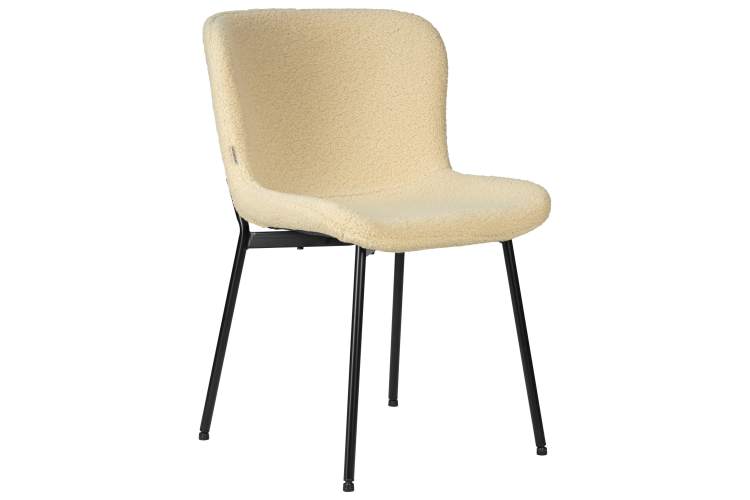 Набор 4 шт Стул обеденный DOBRIN MILO, черные ножки, кремовый букле (UF992-02)-1
