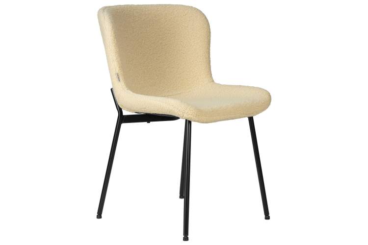 Набор 4 шт Стул обеденный DOBRIN MILO, черные ножки, кремовый букле (UF992-02)-2