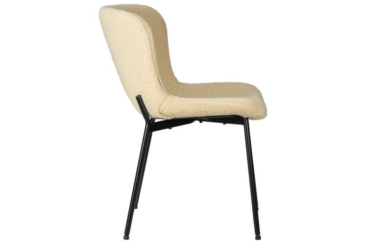 Набор 4 шт Стул обеденный DOBRIN MILO, черные ножки, кремовый букле (UF992-02)-3