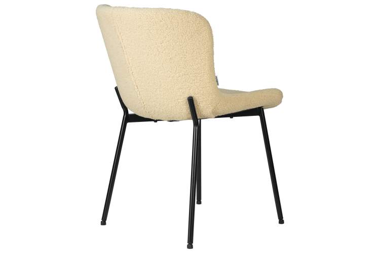 Набор 4 шт Стул обеденный DOBRIN MILO, черные ножки, кремовый букле (UF992-02)-4