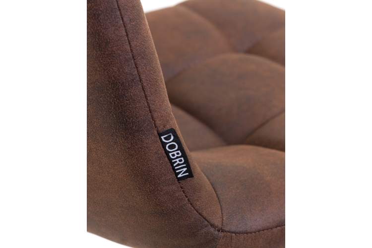 Набор 2 шт Стул барный DOBRIN NICOLE, черные матовые ножки, коричневая микрофибра (PK-03)-7