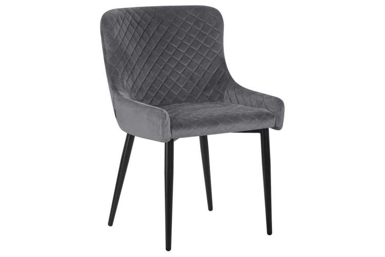 Стул обеденный DOBRIN RICHARD, черные матовые ножки, темно-серый велюр (V108-91)