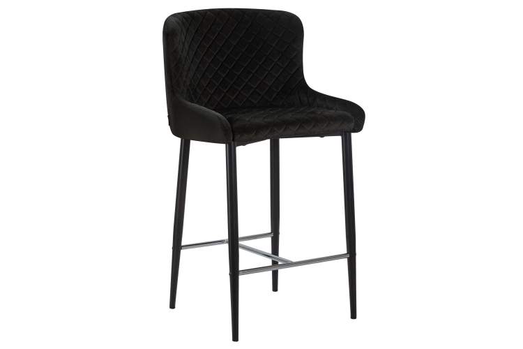 Набор 2 шт Стул полубарный DOBRIN CHRISTIAN'65, черные ножки, черный велюр (V108-77)-1