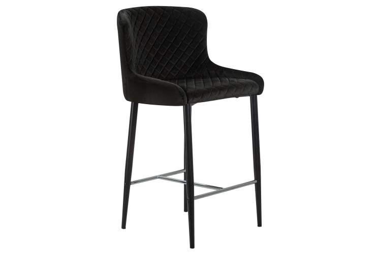 Набор 2 шт Стул полубарный DOBRIN CHRISTIAN'65, черные ножки, черный велюр (V108-77)-2