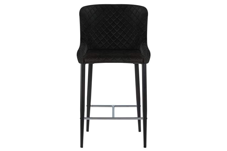 Набор 2 шт Стул полубарный DOBRIN CHRISTIAN'65, черные ножки, черный велюр (V108-77)-6