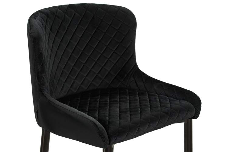 Набор 2 шт Стул полубарный DOBRIN CHRISTIAN'65, черные ножки, черный велюр (V108-77)-7