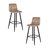 Набор 2 шт Стул барный DOBRIN NICOLE, черные матовые ножки, мокко велюр (108-104)