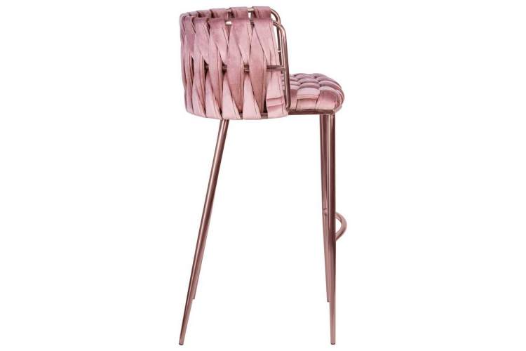 Стул барный DOBRIN EMMA ROSE GOLD, розовый велюр (VF-10)-2