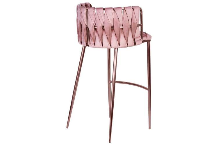 Стул барный DOBRIN EMMA ROSE GOLD, розовый велюр (VF-10)-3
