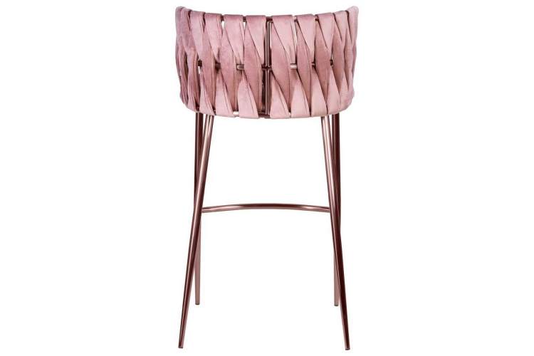 Стул барный DOBRIN EMMA ROSE GOLD, розовый велюр (VF-10)-4