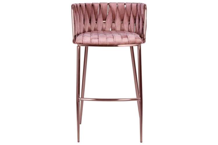 Стул барный DOBRIN EMMA ROSE GOLD, розовый велюр (VF-10)-5