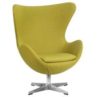 Кресло дизайнерское EGG, светло-зеленая ткань AF3