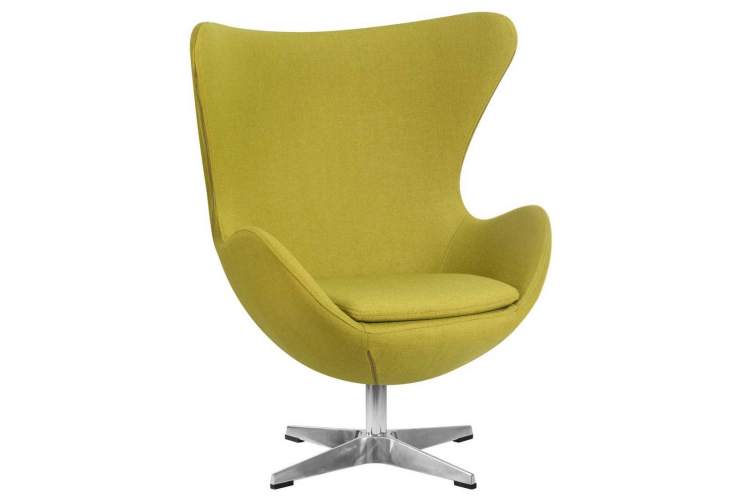 Кресло дизайнерское DOBRIN EGG, светло-зеленая ткань AF3