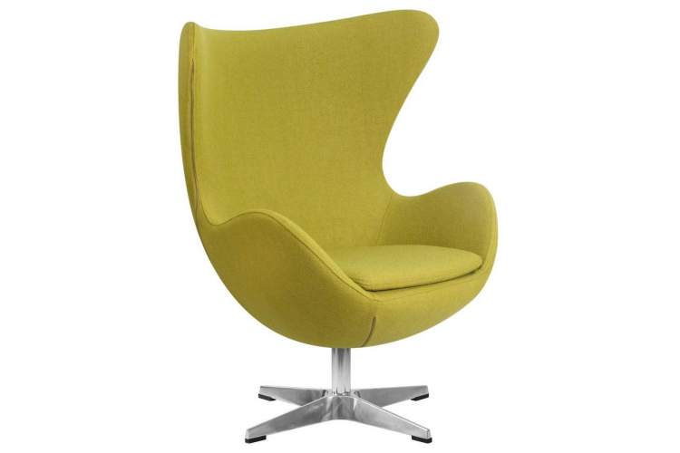 Кресло дизайнерское DOBRIN EGG, светло-зеленая ткань AF3-1