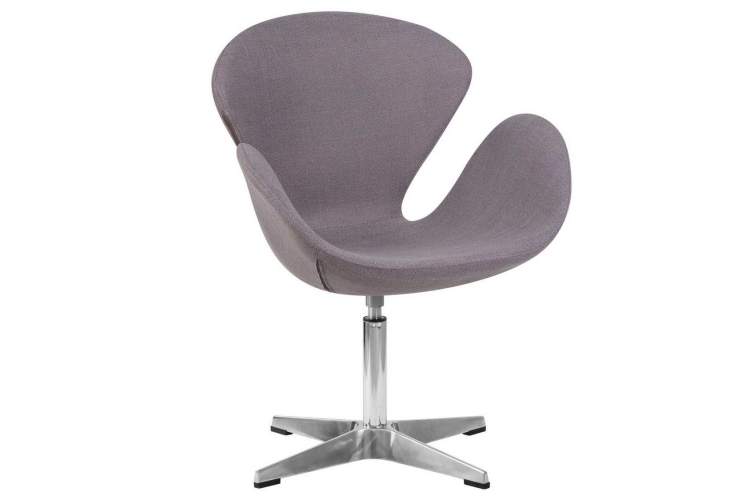 Кресло дизайнерское DOBRIN SWAN, серая ткань IF11, алюминиевое основание-11