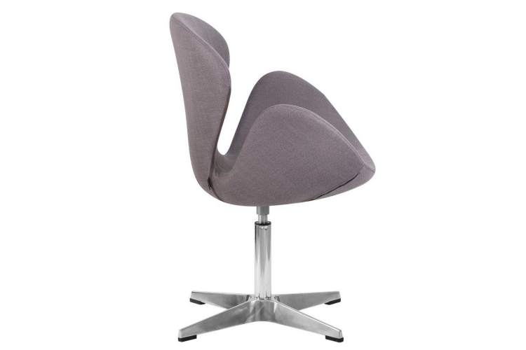 Кресло дизайнерское DOBRIN SWAN, серая ткань IF11, алюминиевое основание-1