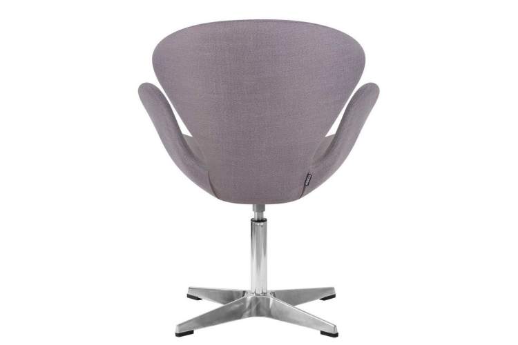 Кресло дизайнерское DOBRIN SWAN, серая ткань IF11, алюминиевое основание-3