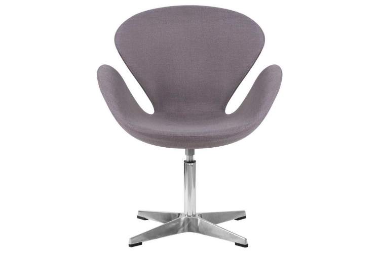 Кресло дизайнерское DOBRIN SWAN, серая ткань IF11, алюминиевое основание-4