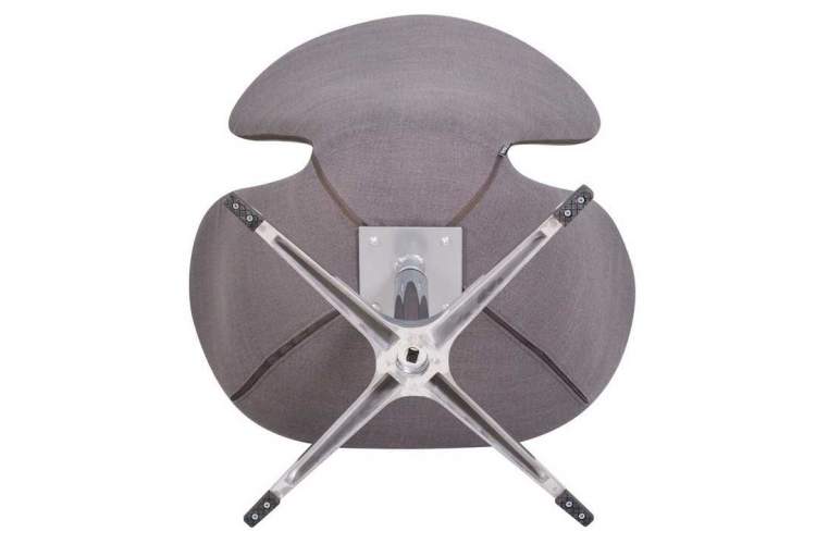 Кресло дизайнерское DOBRIN SWAN, серая ткань IF11, алюминиевое основание-5