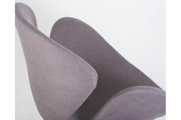Кресло дизайнерское DOBRIN SWAN, серая ткань IF11, алюминиевое основание-7