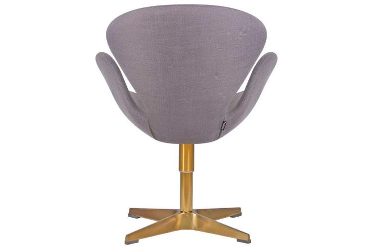 Кресло дизайнерское DOBRIN SWAN, серая ткань IF11, золотое основание-3