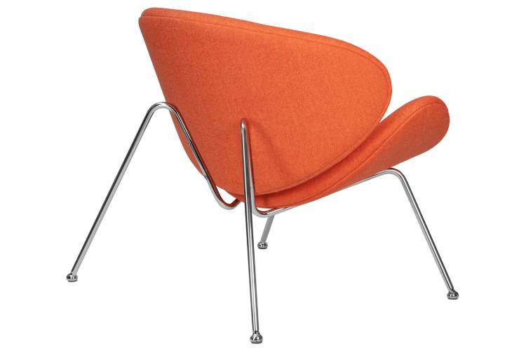 Набор 2 шт Кресло дизайнерское DOBRIN EMILY, оранжевая ткань AF, хромированная сталь-4