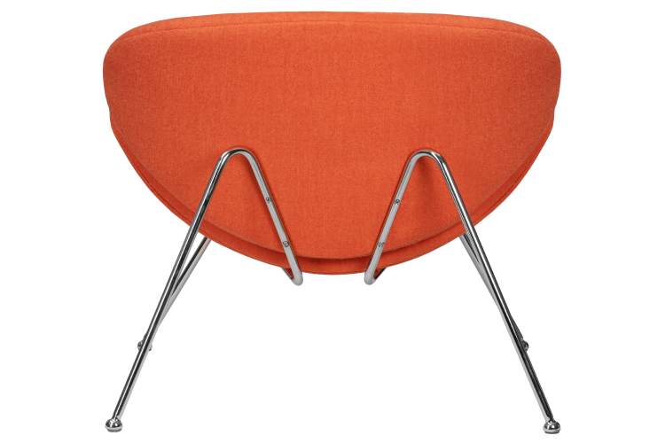 Набор 2 шт Кресло дизайнерское DOBRIN EMILY, оранжевая ткань AF, хромированная сталь-5