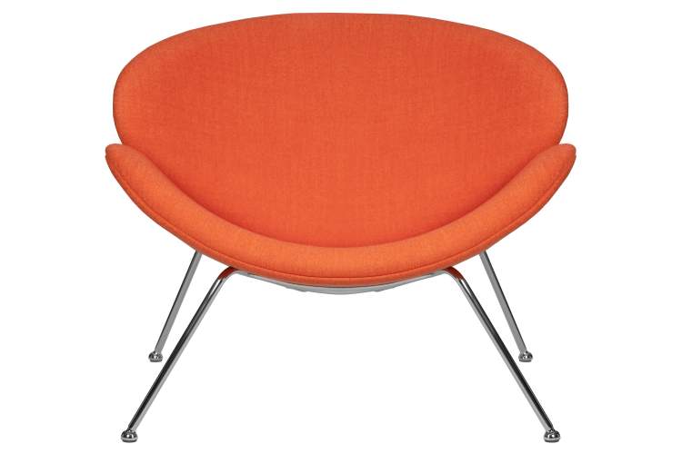 Набор 2 шт Кресло дизайнерское DOBRIN EMILY, оранжевая ткань AF, хромированная сталь-6