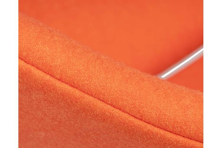 Набор 2 шт Кресло дизайнерское DOBRIN EMILY, оранжевая ткань AF, хромированная сталь-7