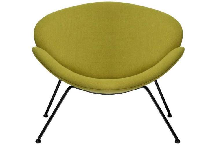 Кресло дизайнерское DOBRIN EMILY, светло-зеленая ткань AF3, черное основание-5