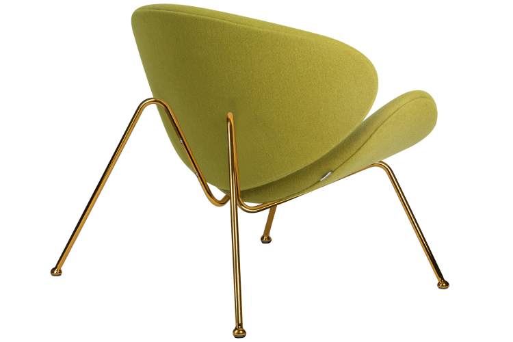 Набор 2 шт Кресло дизайнерское DOBRIN EMILY, светло-зеленая ткань AF3, золотое основание-4