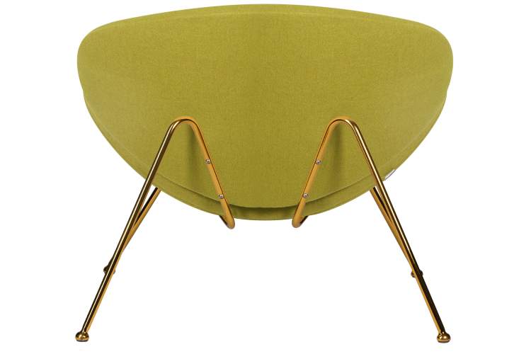 Набор 2 шт Кресло дизайнерское DOBRIN EMILY, светло-зеленая ткань AF3, золотое основание-5