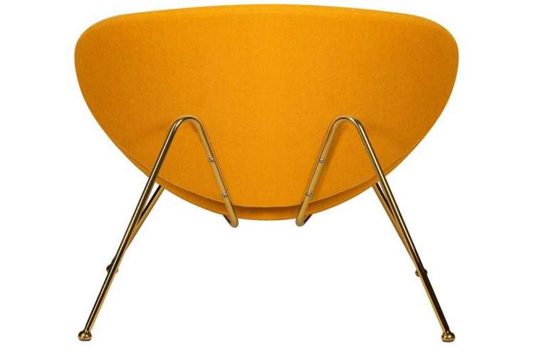 Кресло дизайнерское DOBRIN EMILY, желтая ткань AF13, золотое основание-4