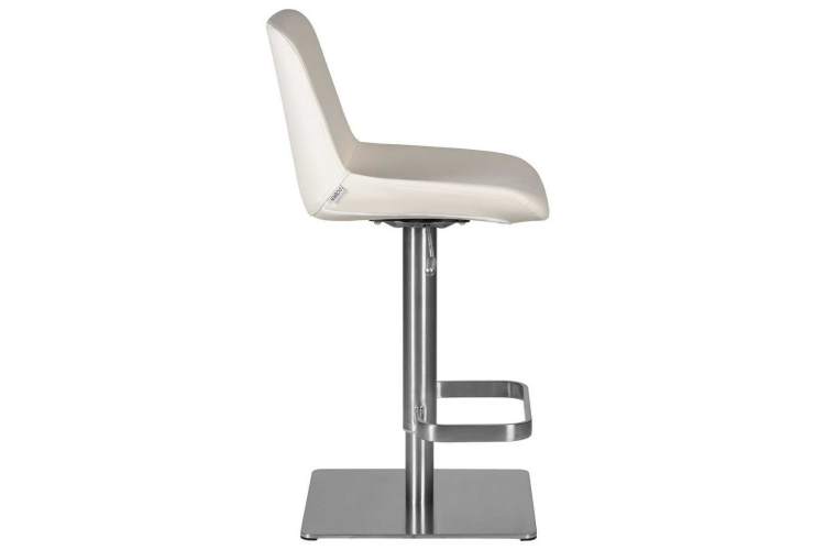Стул барный DOBRIN ALDO, белый PU P23, основание из нержавеющей стали-2