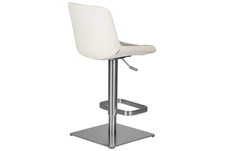 Стул барный DOBRIN ALDO, белый PU P23, основание из нержавеющей стали-3