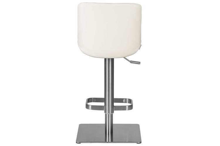 Стул барный DOBRIN ALDO, белый PU P23, основание из нержавеющей стали-4