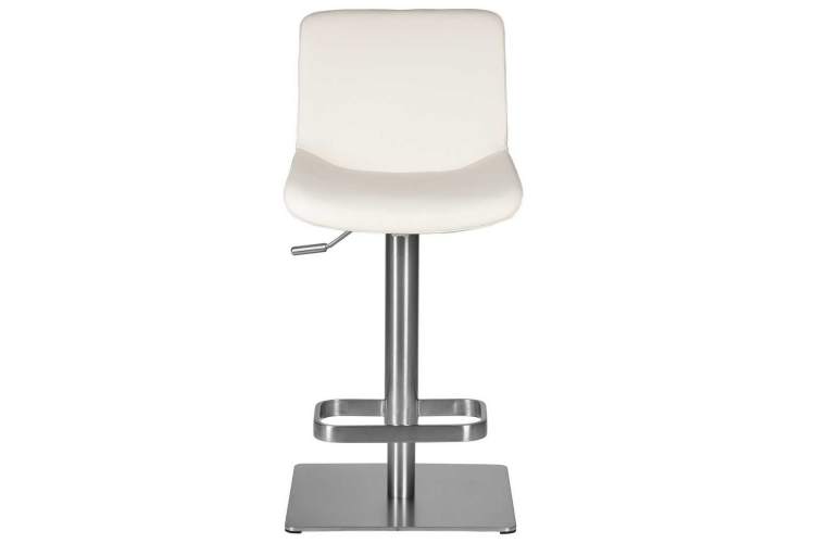 Стул барный DOBRIN ALDO, белый PU P23, основание из нержавеющей стали-5